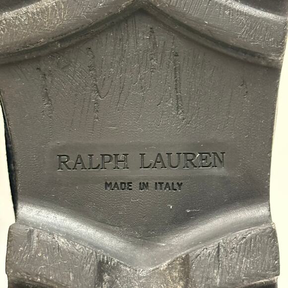 EUC Ralph Lauren Collection Purple Label Denim Double Buckle Boot RARE Italy 7 D